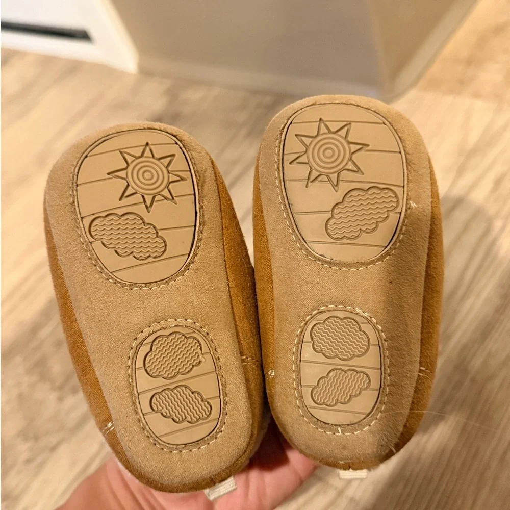 Carter's Tan Faux-Shearling Strap Baby Booties - 12-18 Months